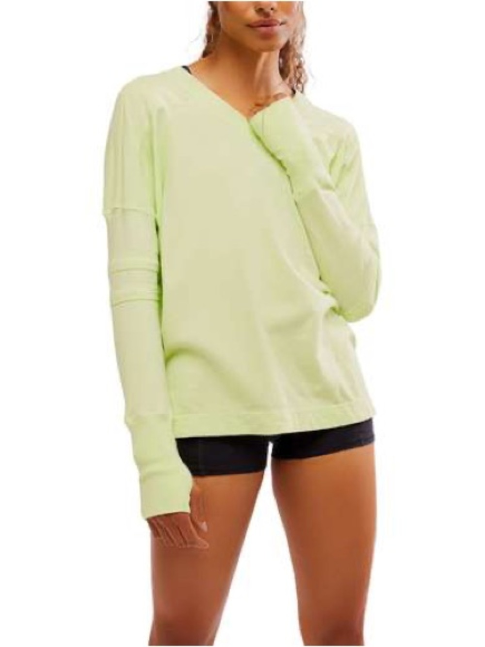 FP Movement All Star Layer Top Lightning Lime Green Size M Free People